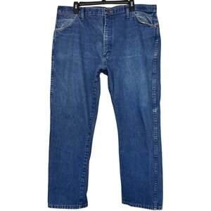 Wrangler COWBOY CUT Blue Jeans 13MWZ Mens 40x30 100% Cotton Medium Wash Denim